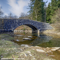 Buy canvas prints of Single Arch Stone Bridge in Elan Valley Wales by John Gilham