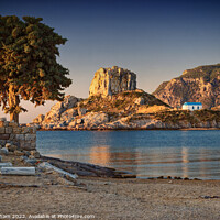 Buy canvas prints of Sunrise - Kastri Island and the Chapel of Agios Nikolaos - Kos Greece by John Gilham