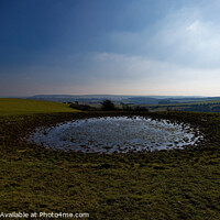 Buy canvas prints of Dew Pond on Ditchling Beacon by John Gilham