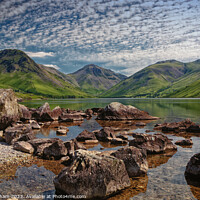 Buy canvas prints of Rocks on the shore of wast Water Cumbria UK by John Gilham