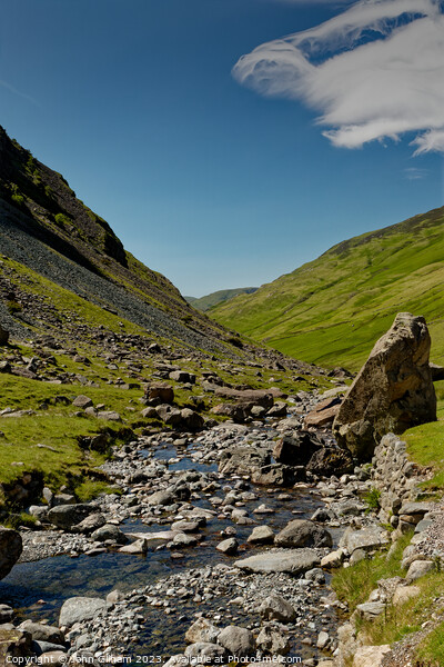 Stony Shallow Stream in The Lake District of Cumbria UK Picture Board by John Gilham