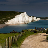 Buy canvas prints of Sun on The Seven Sisters at Cuckmere Haven in East by John Gilham