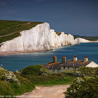 Buy canvas prints of White Cliffs of The Seven Sisters at Cuckmere Have by John Gilham