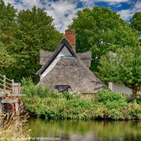 Buy canvas prints of Bridge Cottage Flatford Suffolk UK by John Gilham