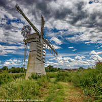 Buy canvas prints of Thurne Mill, Gt Yarmouth, Norfolk, England UK by John Gilham