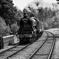 Buy canvas prints of The Flying Scotsman 60103 Steam Locomotive under steam Monochrome by John Gilham