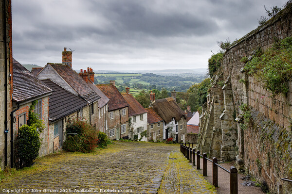 Gold Hill Shaftesbury Dorset England UK Picture Board by John Gilham