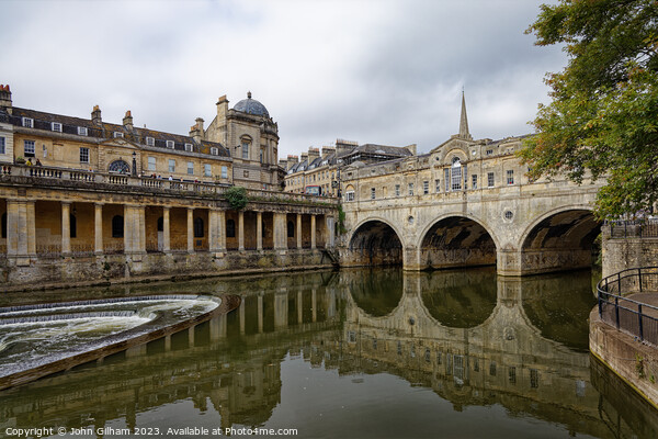 Pulteney Bridge and the weir on the river Avon in Bath Somerset England UK Picture Board by John Gilham