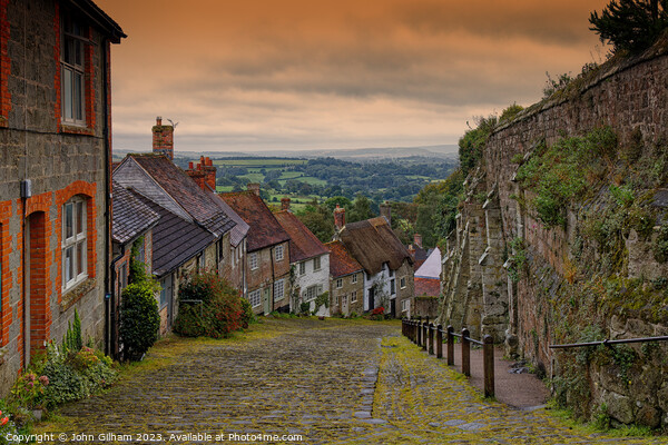 Gold Hill Shaftesbury Dorset England UK Picture Board by John Gilham