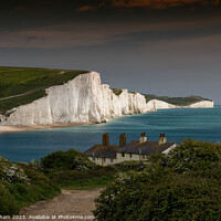Buy canvas prints of The Seven Sisters White Cliffs East Sussex England by John Gilham