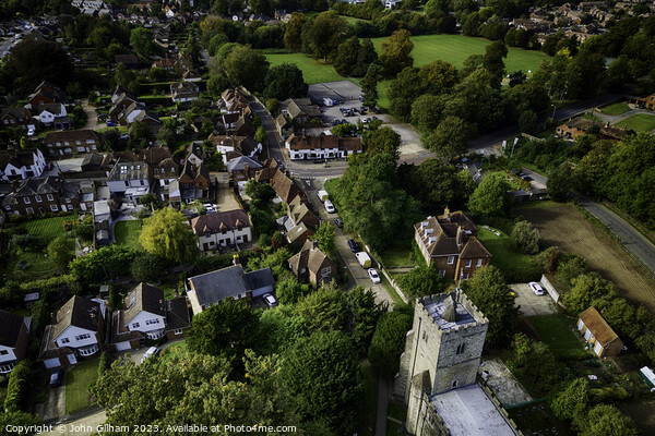 East Malling  - Drone view of a village in The Gar Picture Board by John Gilham