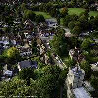 Buy canvas prints of East Malling  - Drone view of a village in The Gar by John Gilham