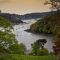 Buy canvas prints of The River Dart at Dartmouth Devon UK with Kingswear in the distance.  by John Gilham