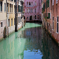 Buy canvas prints of A narrow canal in Venice Italy Europe by John Gilham