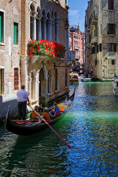 Tourist Gondola in Venice Italy Picture Board by John Gilham