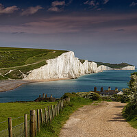 Buy canvas prints of The Seven Sisters White Cliffs in East Sussex by John Gilham