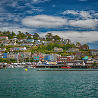 Buy canvas prints of Colourful Houses on Kingswear Dartmouth Devon England UK by John Gilham