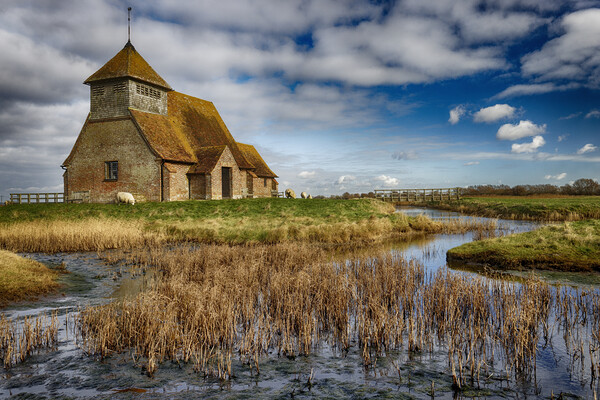 St Thomas Becket Church in Fairfield Romney Marsh  Picture Board by John Gilham