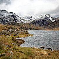 Buy canvas prints of Snow on the mountains of  Eryri National Park (Snowdonia) North West Wales UK by John Gilham