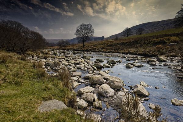Rocky shallow stream in Wales UK Picture Board by John Gilham