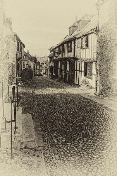Outdoor street in Mermaid Street Rye East Sussex E Picture Board by John Gilham