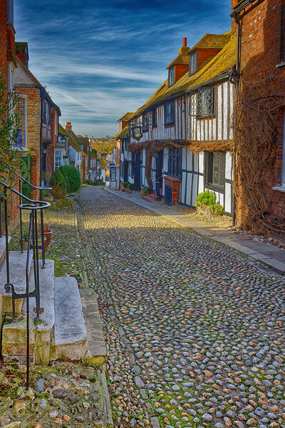Mermaid Street Rye East Sussex England UK Picture Board by John Gilham
