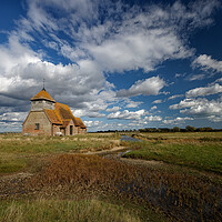Buy canvas prints of The lone chapel in the marshland of Kent UK by John Gilham
