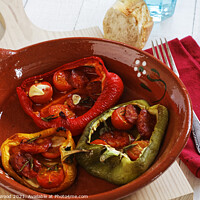 Buy canvas prints of Spicy Mediterranean Roasted Peppers by Dudley Wood