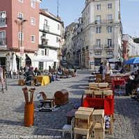 Buy canvas prints of Vibrant and Authentic Lisbon Market by Dudley Wood