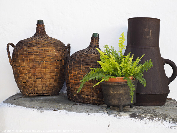 Rustic Portuguese Wine Bottles Picture Board by Dudley Wood