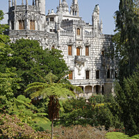 Buy canvas prints of Enchanting Gothic Palace in Portugal by Dudley Wood