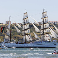 Buy canvas prints of Majestic Sagres Sailing with Wind Power on the Tag by Dudley Wood