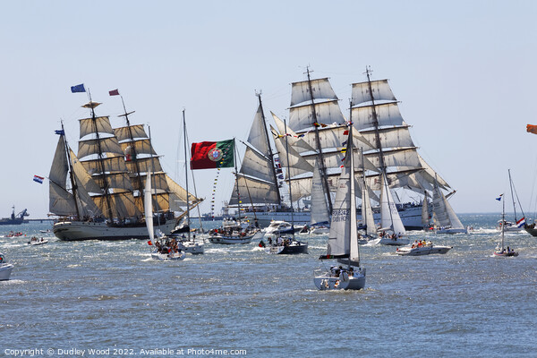 Majestic Tall Ships on the River Tagus Picture Board by Dudley Wood