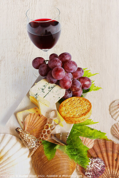 Rustic Wine and Cheese Delight Picture Board by Dudley Wood