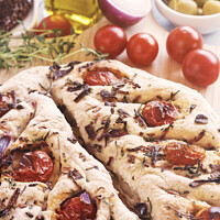 Buy canvas prints of Savory Mediterranean Fougasse by Dudley Wood