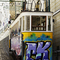 Buy canvas prints of Lisbons Urban Funicular Tram by Dudley Wood