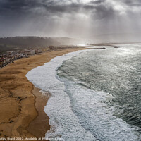 Buy canvas prints of Majestic Nazare Beach by Dudley Wood