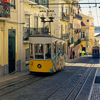 Buy canvas prints of Lisbon tram by Dudley Wood