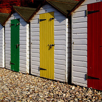 Buy canvas prints of Wooden beach huts by nick pautrat