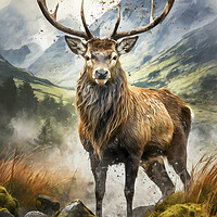 Buy canvas prints of Majestic Stag Artistic Image by Artificial Adventures