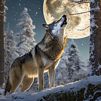 Buy canvas prints of Howling Wolf by Artificial Adventures