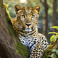 Buy canvas prints of Leopard Awaiting Prey In A Tree by Artificial Adventures