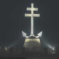 Buy canvas prints of Free French Memorial in fog by Pete Stevens