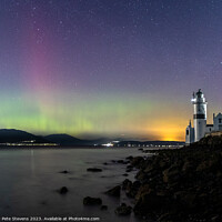 Buy canvas prints of "Radiant Aurora Illuminates Cloch Lighthouse" by Pete Stevens