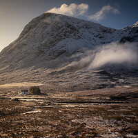 Buy canvas prints of Sunrise at Lagangarbh Cottage in Glencoe by Pete Stevens