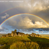 Buy canvas prints of Double Rainbow Over Great Staple Tor by Simon Nicholson