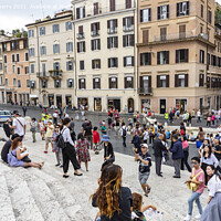 Buy canvas prints of Rome Piazza Di Spagna Spanish Steps by martin berry