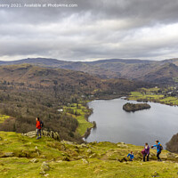 Buy canvas prints of Lake District National Park and Lake Grasmere by martin berry