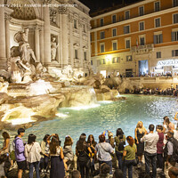 Buy canvas prints of Rome Trevi Fountain Night by martin berry
