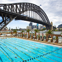 Buy canvas prints of Sydney Harbour Bridge and Milsons Point Olympic Po by martin berry